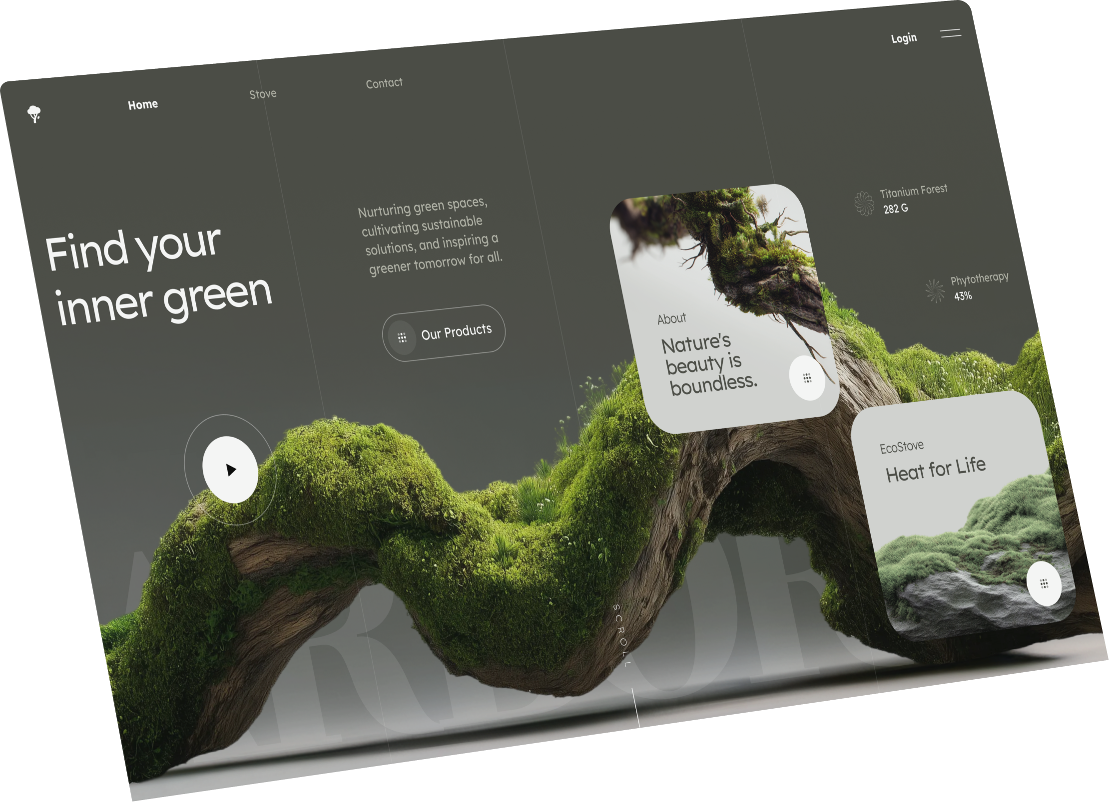 Arboria site on a laptop